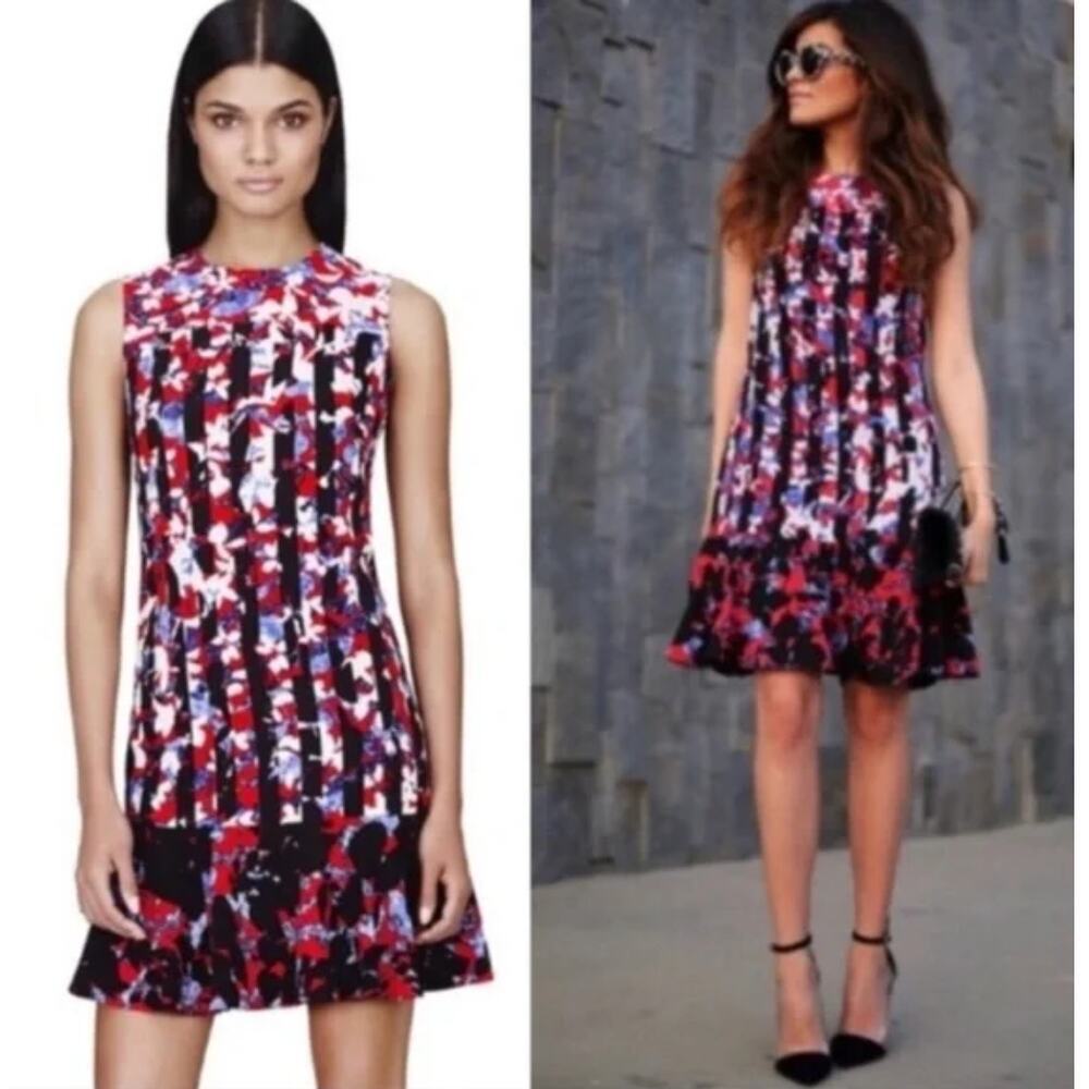 Peter Pilotto for Target Floral Geometric‎ Sleeveless Dress Flounce Hem Size M